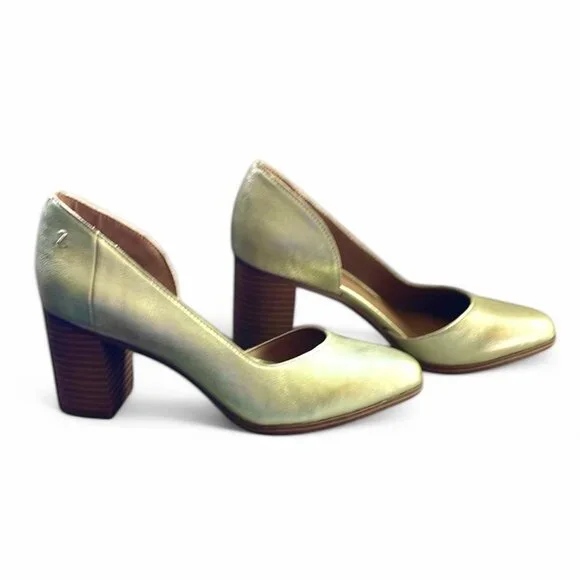 NWT Zodiac Gracie Gold Metallic Heel Pumps Size 7 - Picture 2 of 11